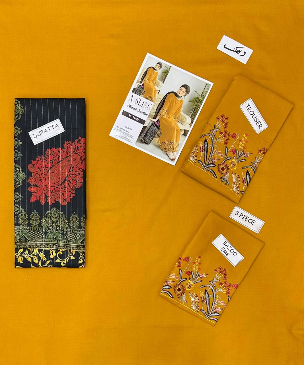 3PC Unstitched Dhanak Suit