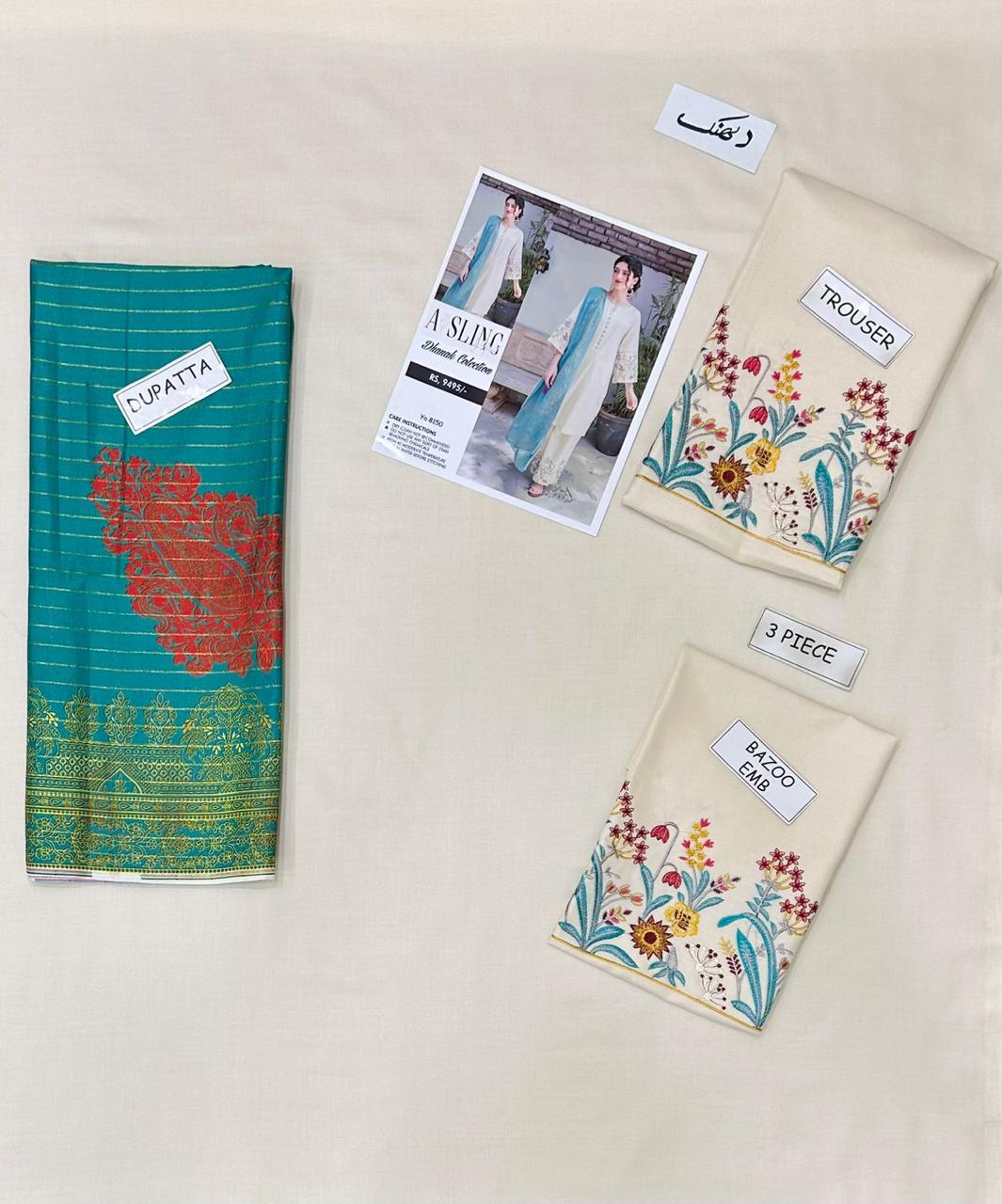 3PC Unstitched Dhanak Suit