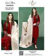3PC Unstitched Dhanak Suit