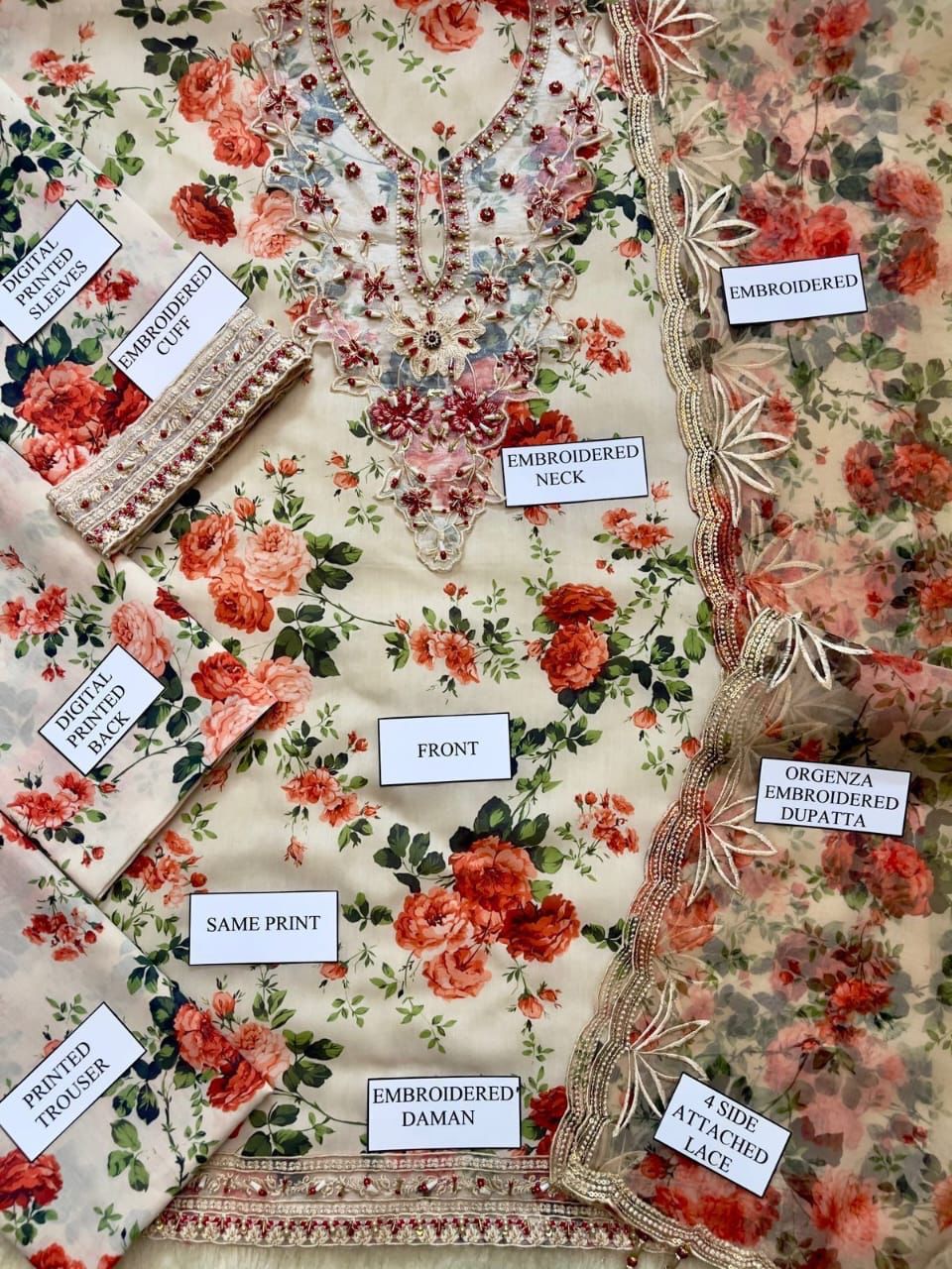 Vaniya 3PC Floral Design