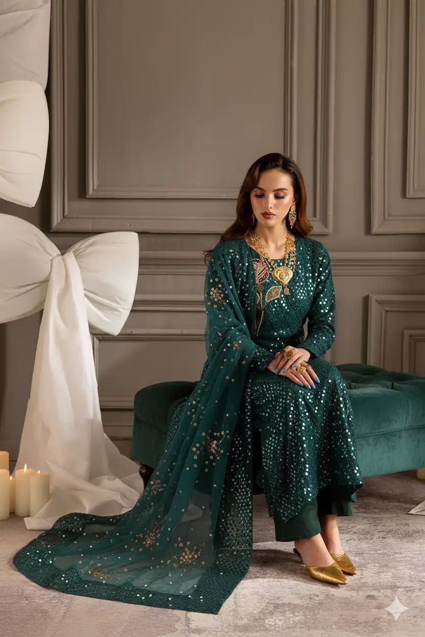 Luxury Embroidered Chiffon Suit