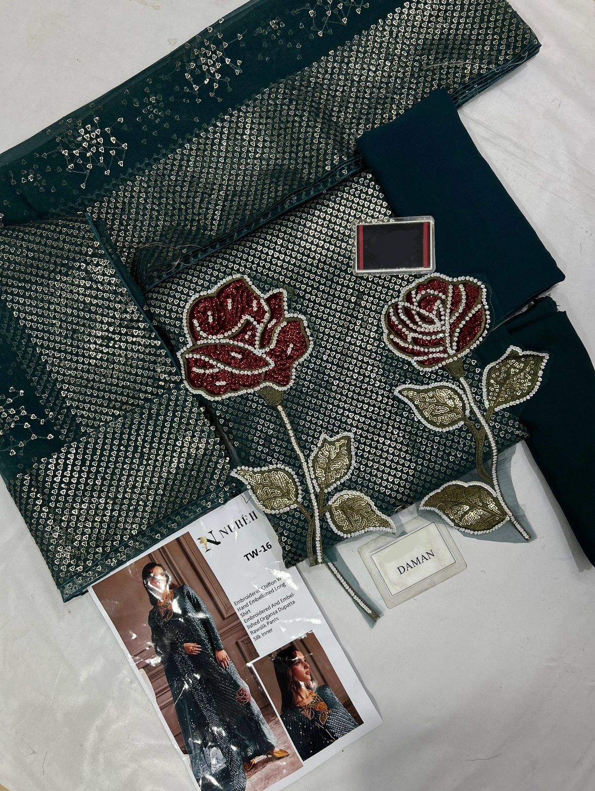 Luxury Embroidered Chiffon Suit