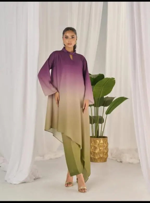 Floral Silk Digital Printed 3 Piece Dress with Dupatta, Shirt & Trouser