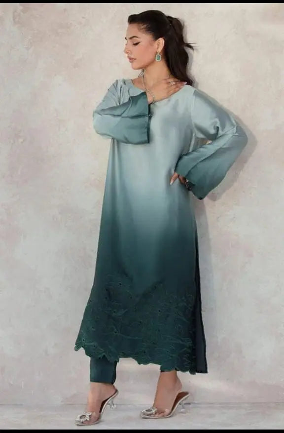 Floral Silk Digital Printed 3 Piece Dress with Dupatta, Shirt & Trouser