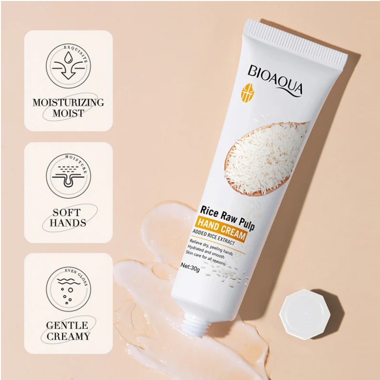 BIOAQUA Rice Raw Pulp Moisturizing Hand Cream 30g