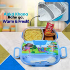 tainless Steel Two Portions LunchBox with Spoon and Lids