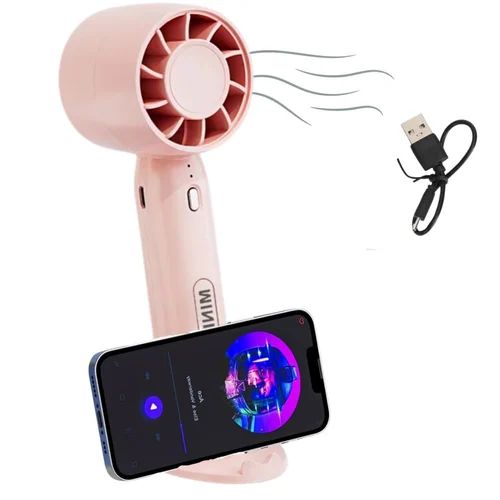 Speeds with 3 Wings Rechargeable Table Handy Fan with Mobile Stand