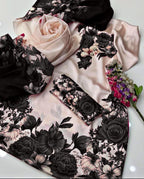 Floral Digital Printed Silk 3 Piece Unstitched Suit with Dupatta, Shirt & Trouser