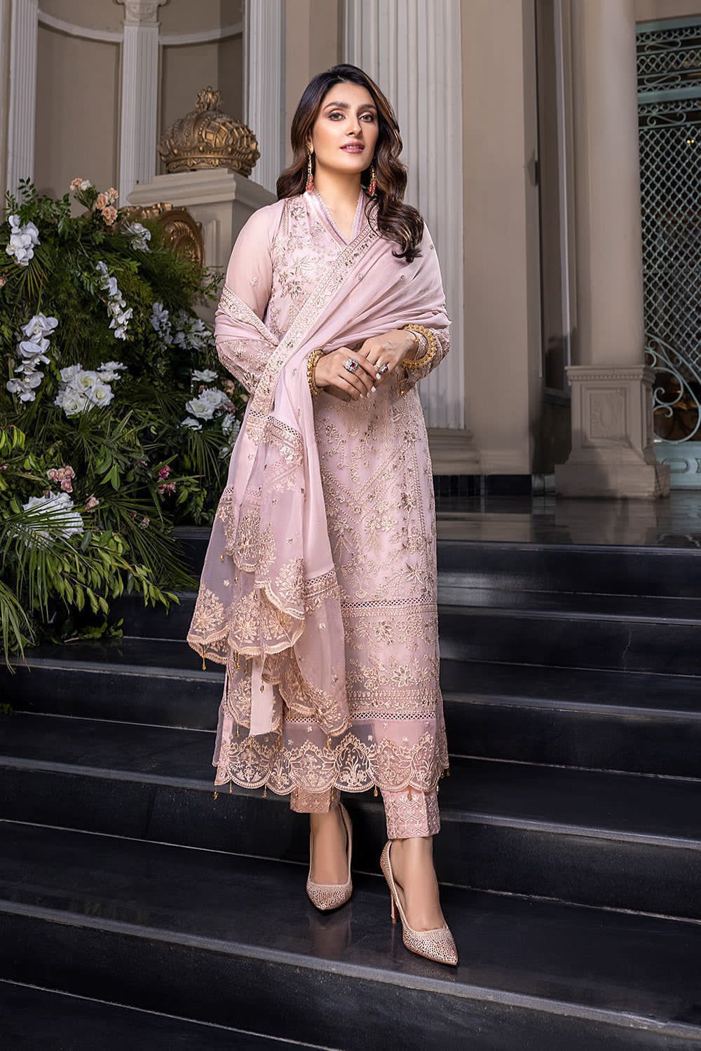 Azure MD-1351 Chiffon Embroidered Collection