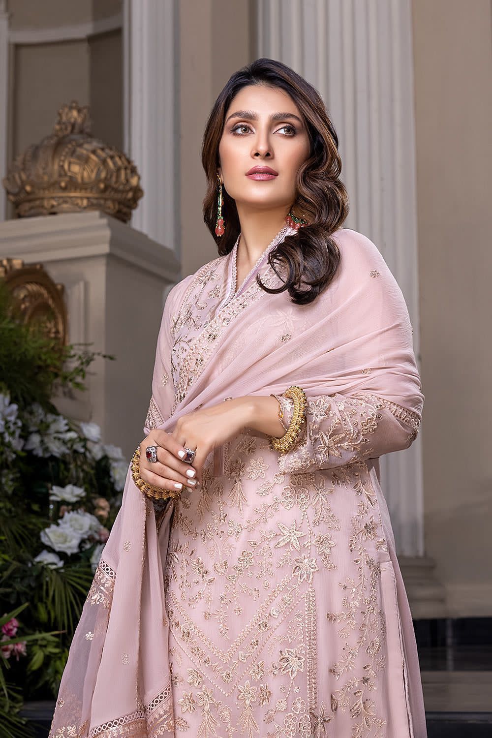 Azure MD-1351 Chiffon Embroidered Collection