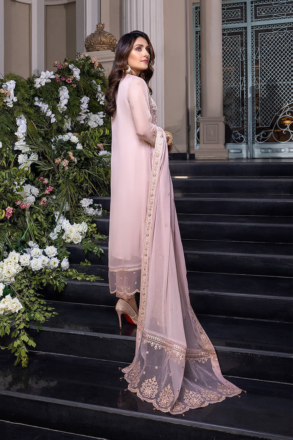 Azure MD-1351 Chiffon Embroidered Collection