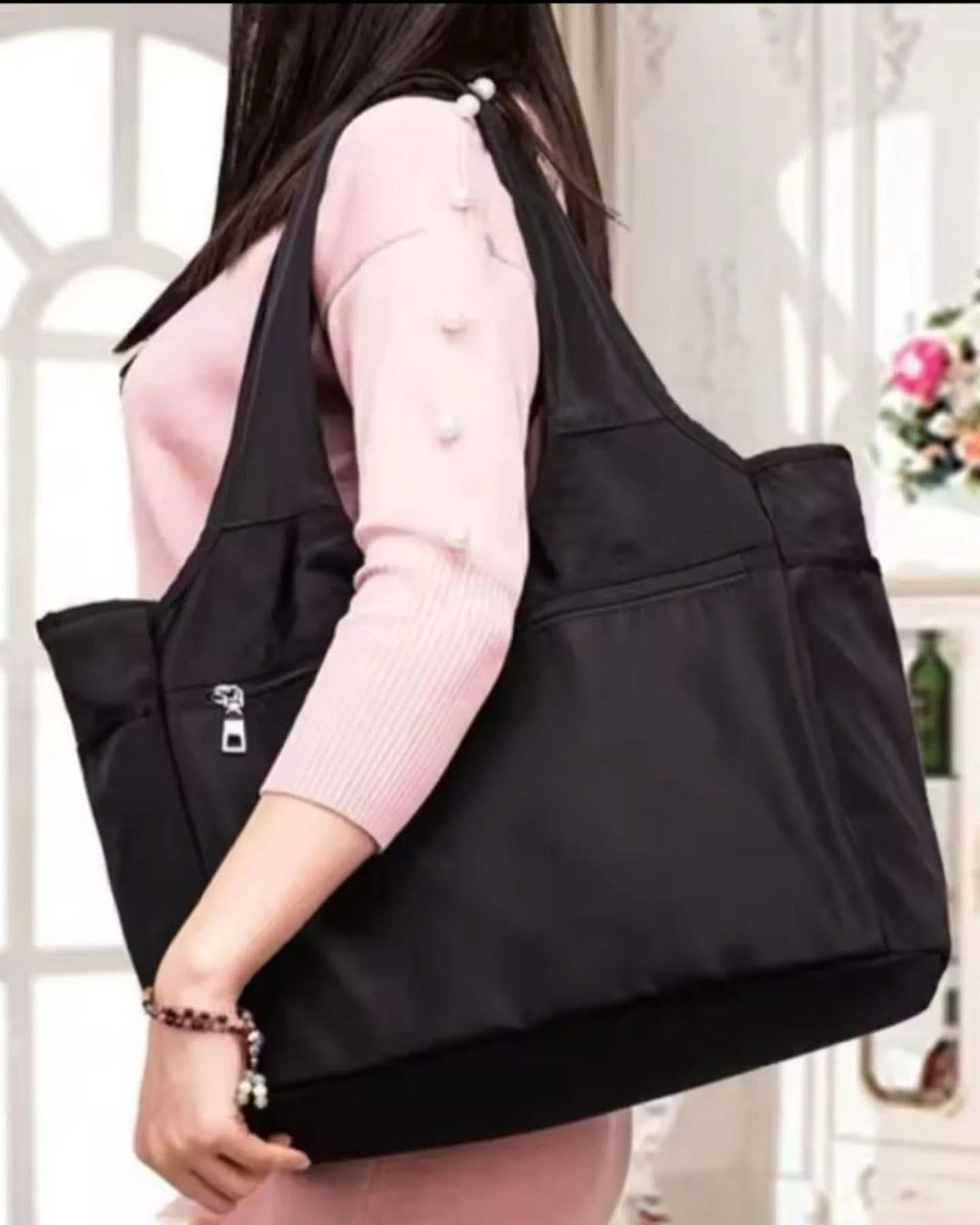 Women’s Nylon Shoulder Bag – Multi-Pocket Oxford Travel Tote, Large Capacity Handbag