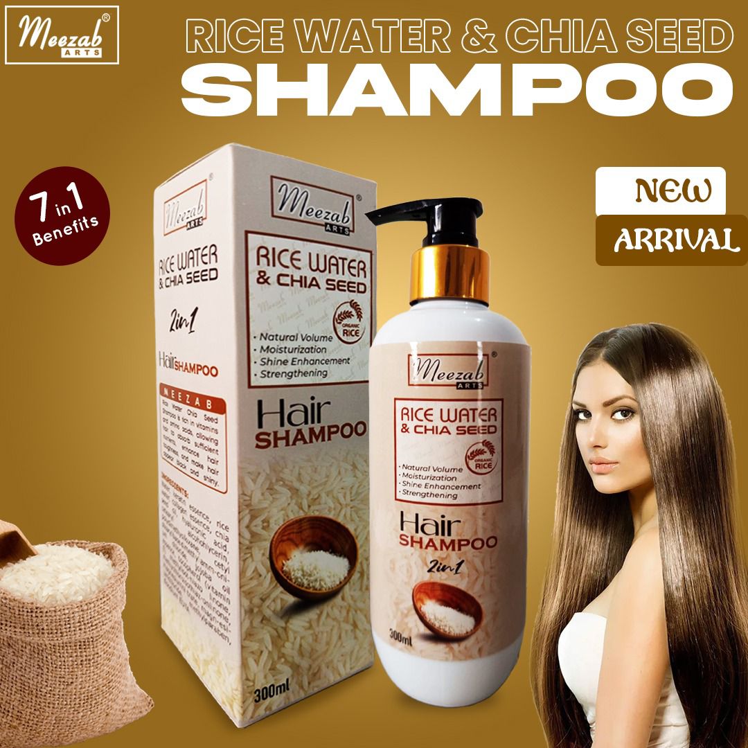 Meezab Arts Rice Water & Chia Seed Organic Hair Shampoo 300ml