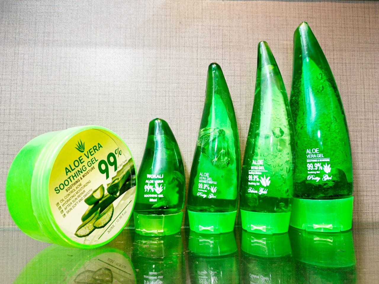 Pack of 5 Aloe Vera Gel 99.9% Natural Moisturizing Face Cleanser