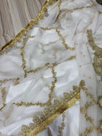 JZ Textiles JZ-254 Semi Pure Chiffon & Shamos Silk Embroidered Bridal Dress