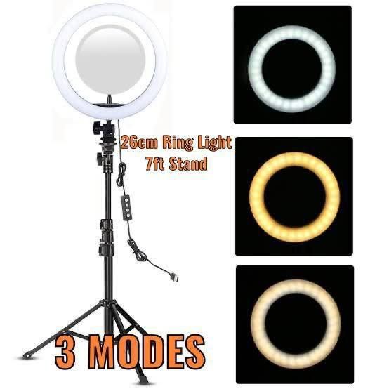 HX-260 Ring Light with 3 Modes & 7Ft Adjustable Stand