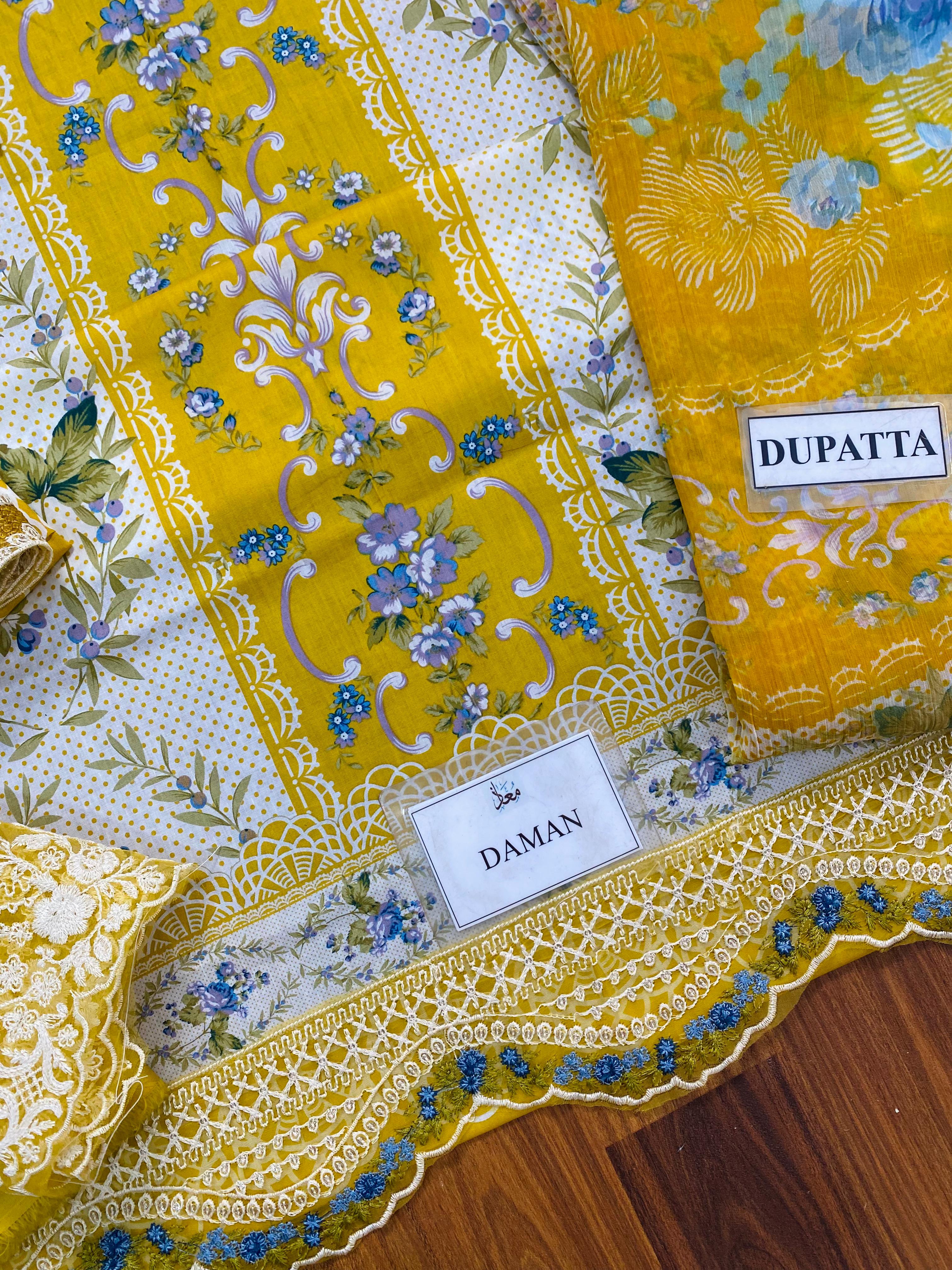 Elaf Signature New Arrival Lawn Suit with Embroidery & Chiffon Dupatta