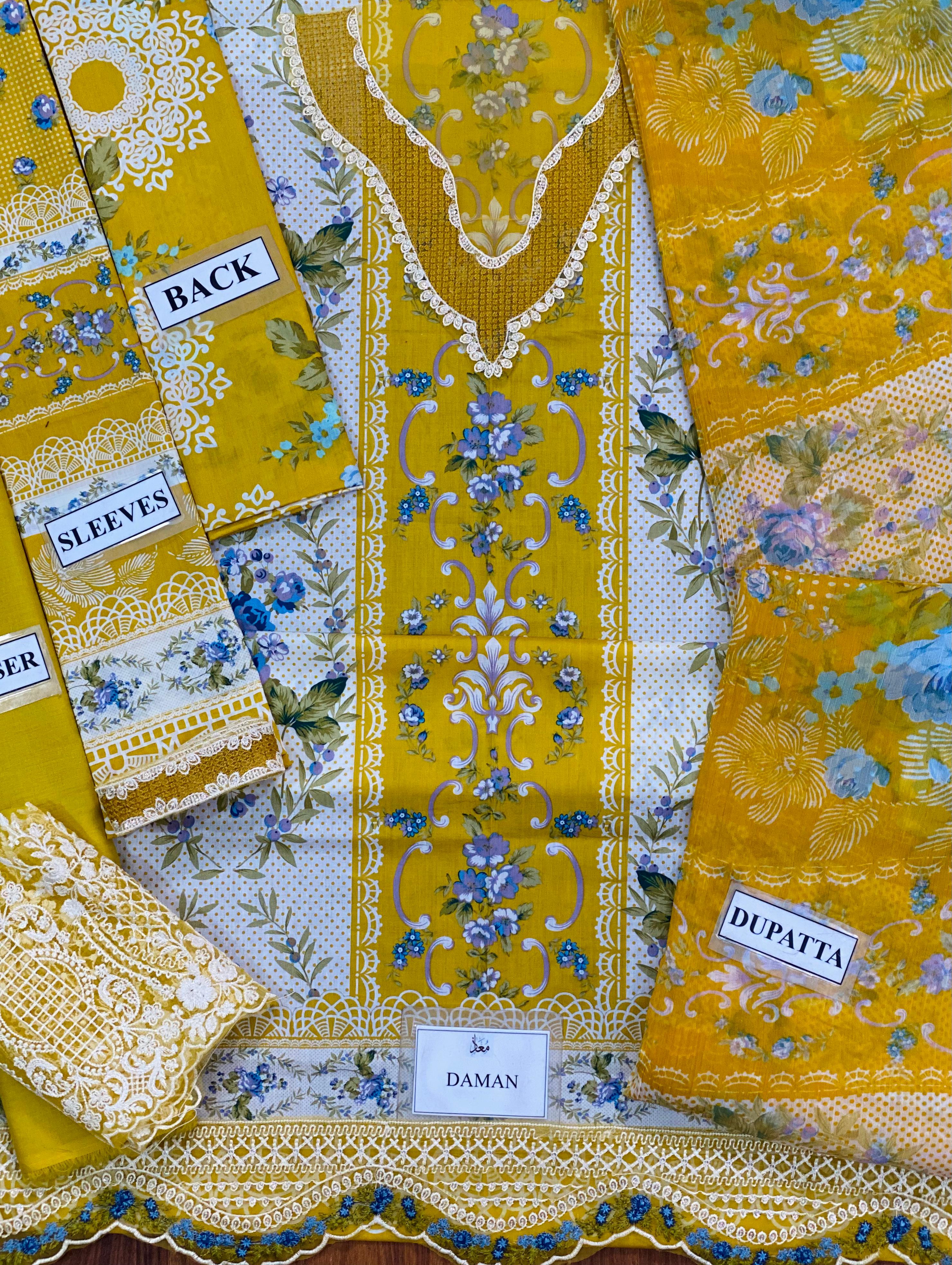 Elaf Signature New Arrival Lawn Suit with Embroidery & Chiffon Dupatta