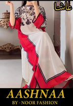 Trendy Butterfly Kaftan 2Pc Silk Crape Dress with Printed Shirt & Trouser