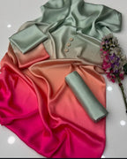 Floral Silk Digital Printed 3 Piece Dress with Dupatta, Shirt & Trouser