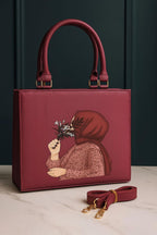 Trending Hijab Girl Tote Bag With Long Belt