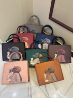 Trending Hijab Girl Tote Bag With Long Belt