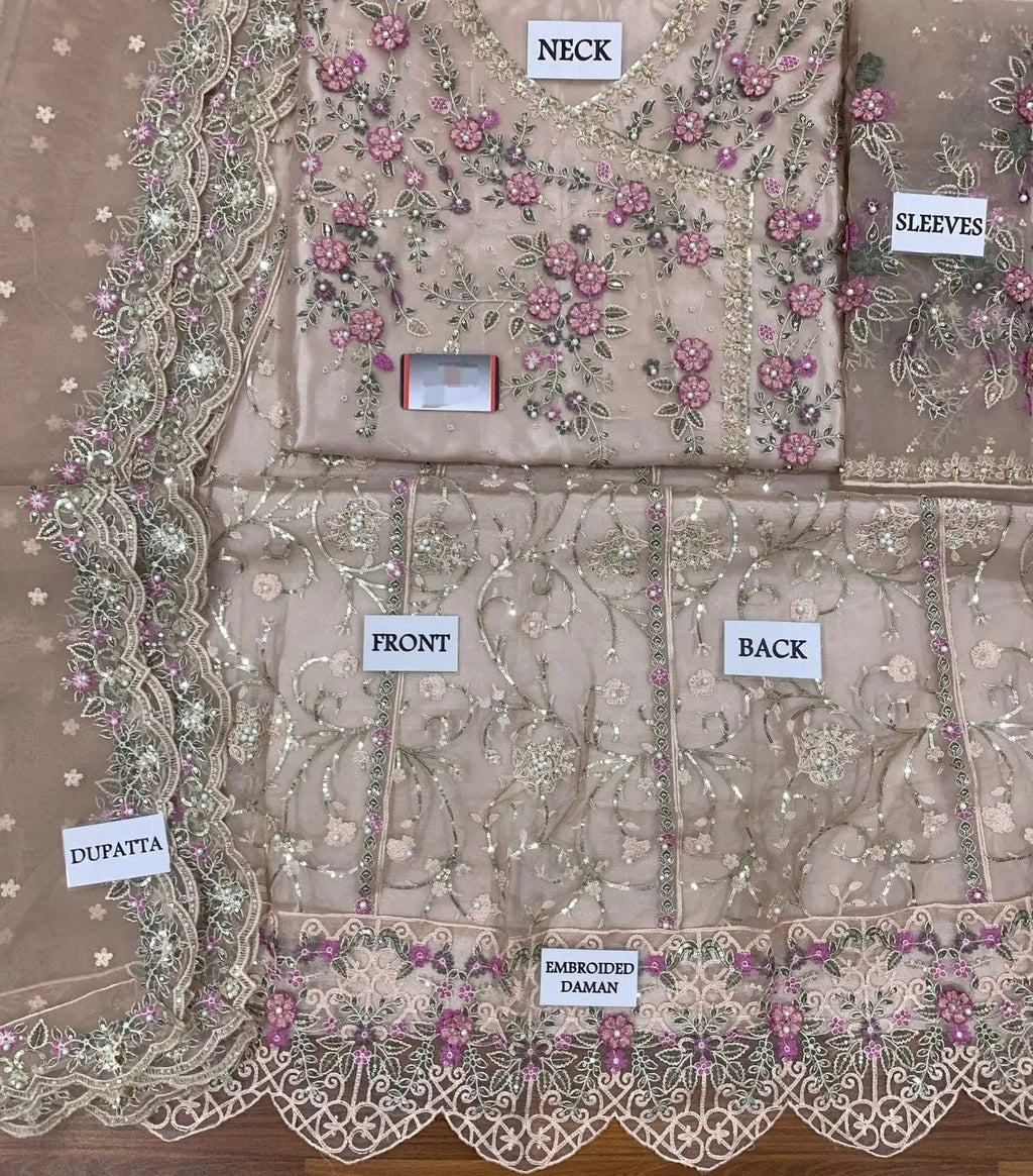 3 pieceLuxury Organza Maxi Dress