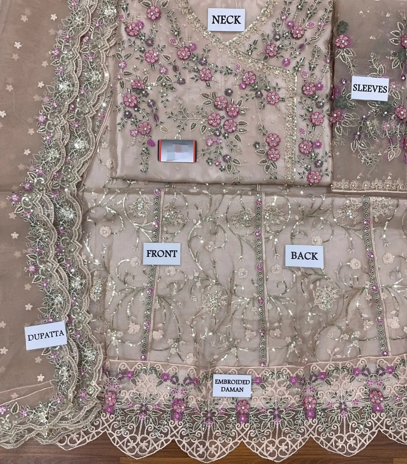 3 pieceLuxury Organza Maxi Dress