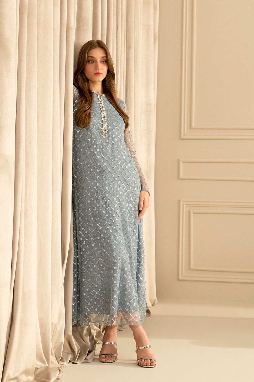 LULUSAR Luxury Adda Work Net Embroidered 3-Piece Suit