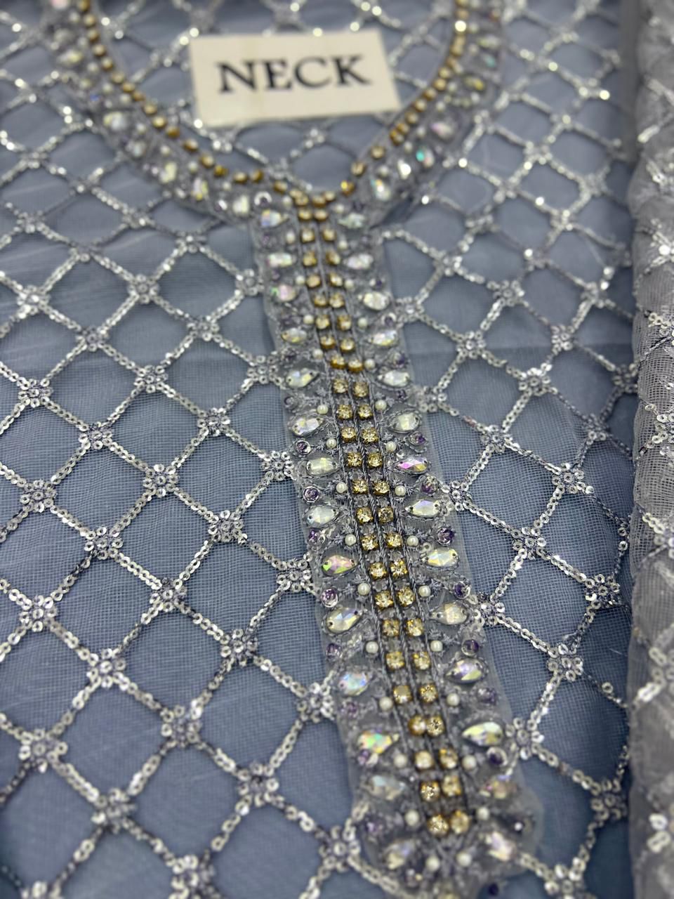 LULUSAR Luxury Adda Work Net Embroidered 3-Piece Suit