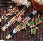 Zarqoon Egyptian Style Stone Choker Set with Earrings & Tikka