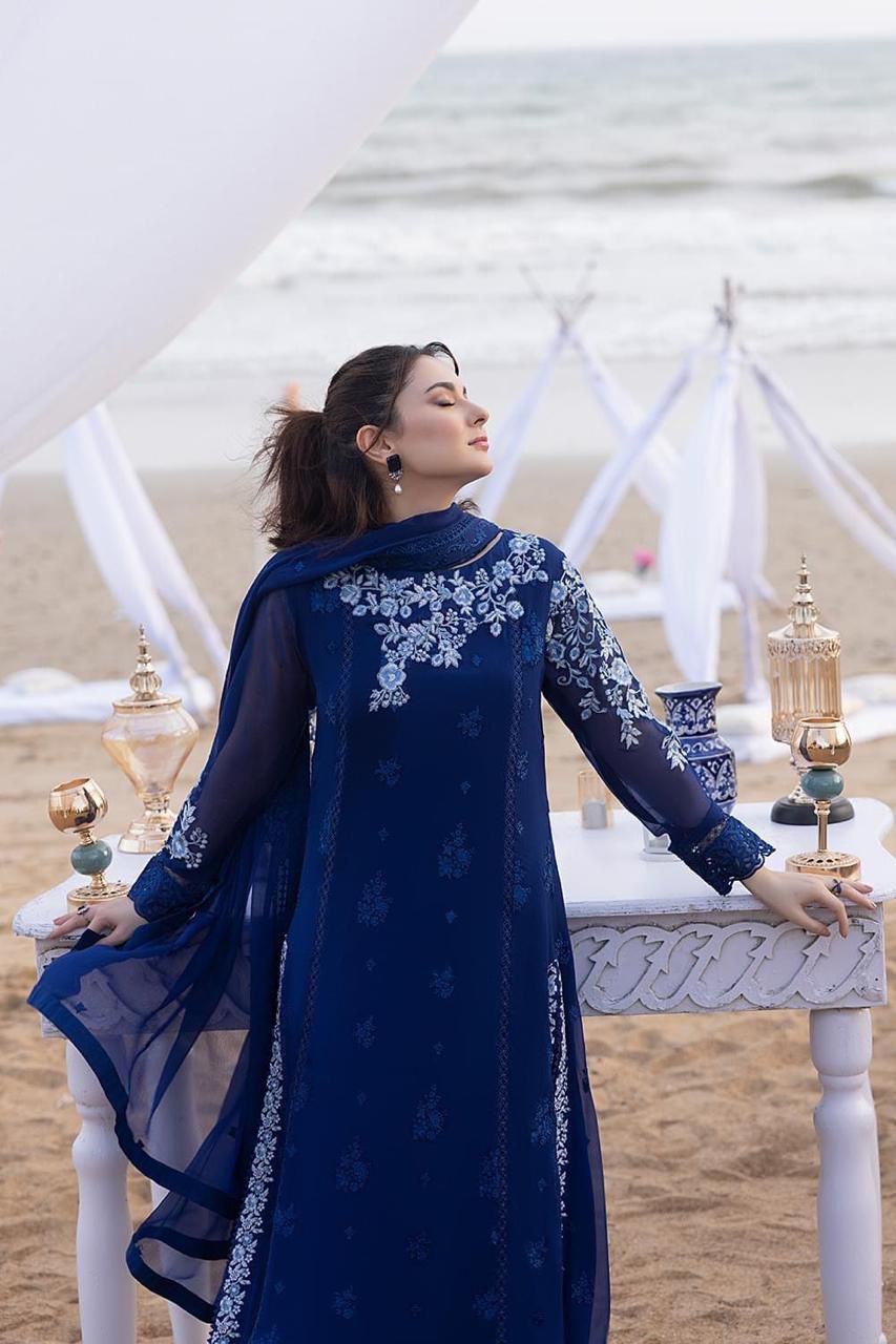 Azure Embroidery Chiffon Collection
