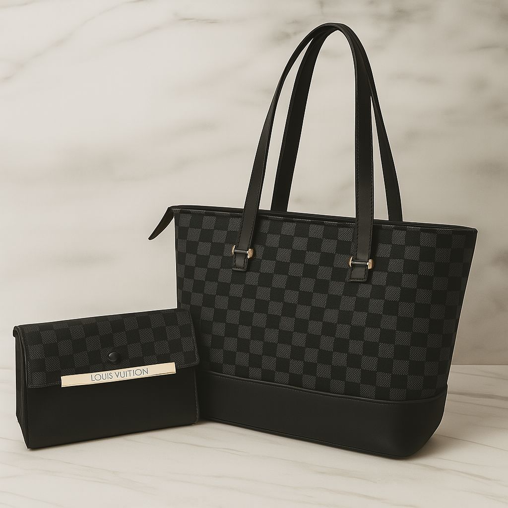 LV High Quality Tote Bag with Matching Clutch Wallet