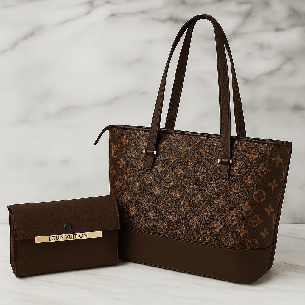 LV High Quality Tote Bag with Matching Clutch Wallet