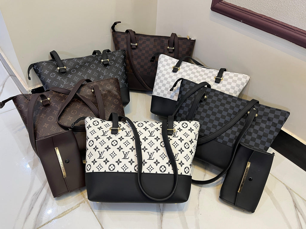 LV High Quality Tote Bag with Matching Clutch Wallet