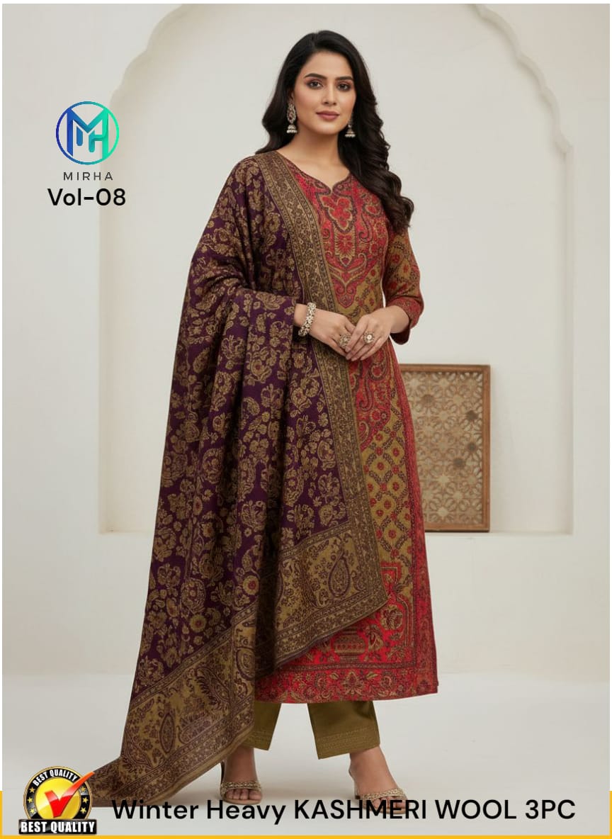 New Arrival Heavy Kashmiri Wool 3PC Unstitched Winter Suit