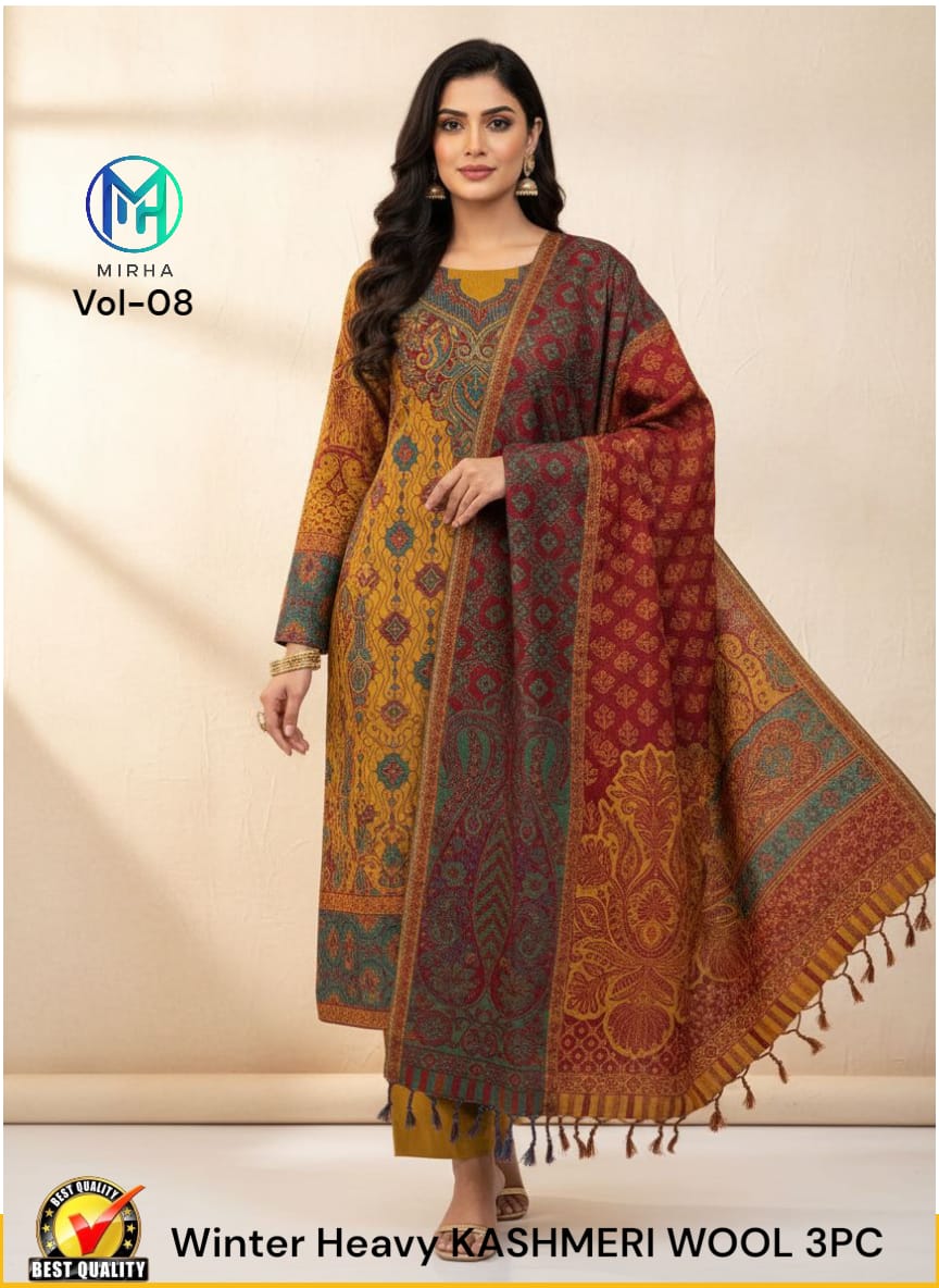 New Arrival Heavy Kashmiri Wool 3PC Unstitched Winter Suit