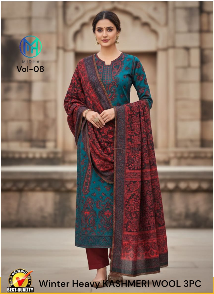 New Arrival Heavy Kashmiri Wool 3PC Unstitched Winter Suit