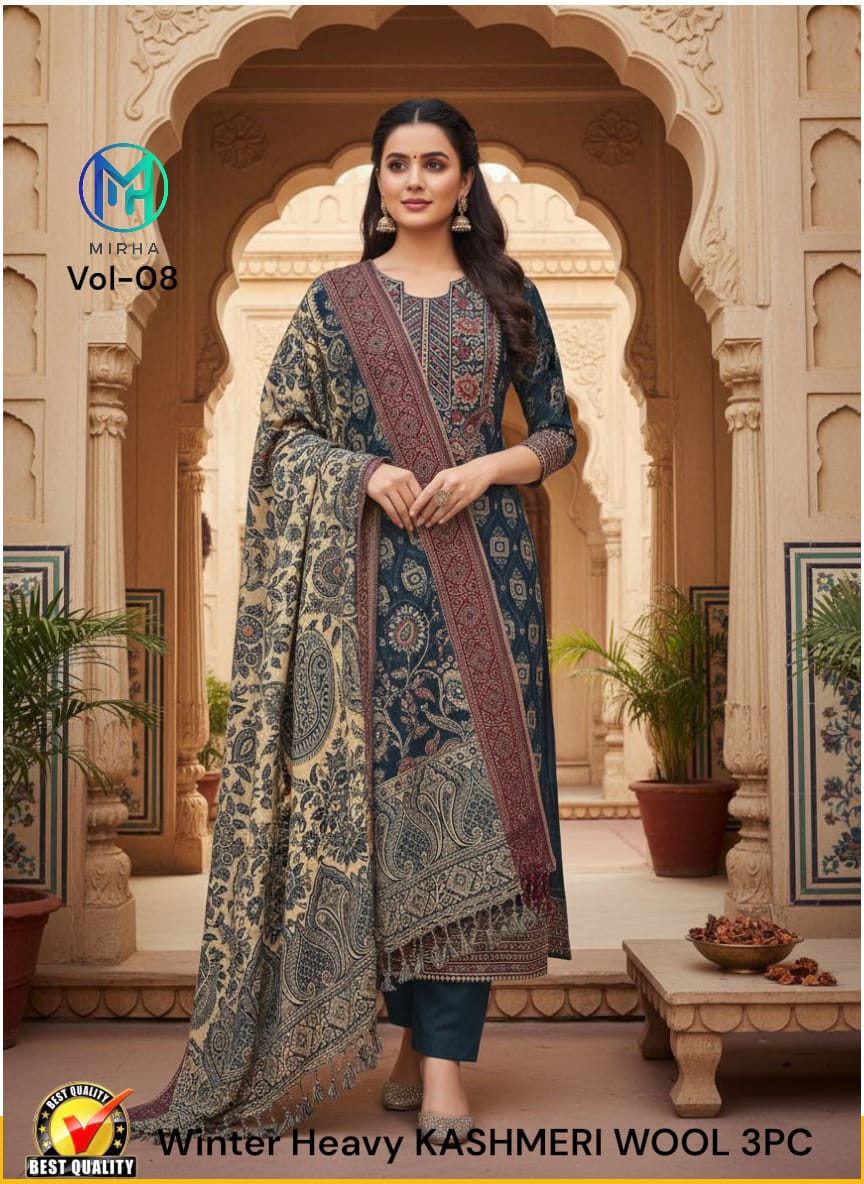 New Arrival Heavy Kashmiri Wool 3PC Unstitched Winter Suit