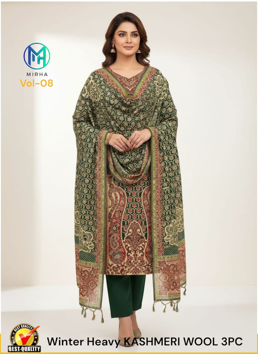 New Arrival Heavy Kashmiri Wool 3PC Unstitched Winter Suit
