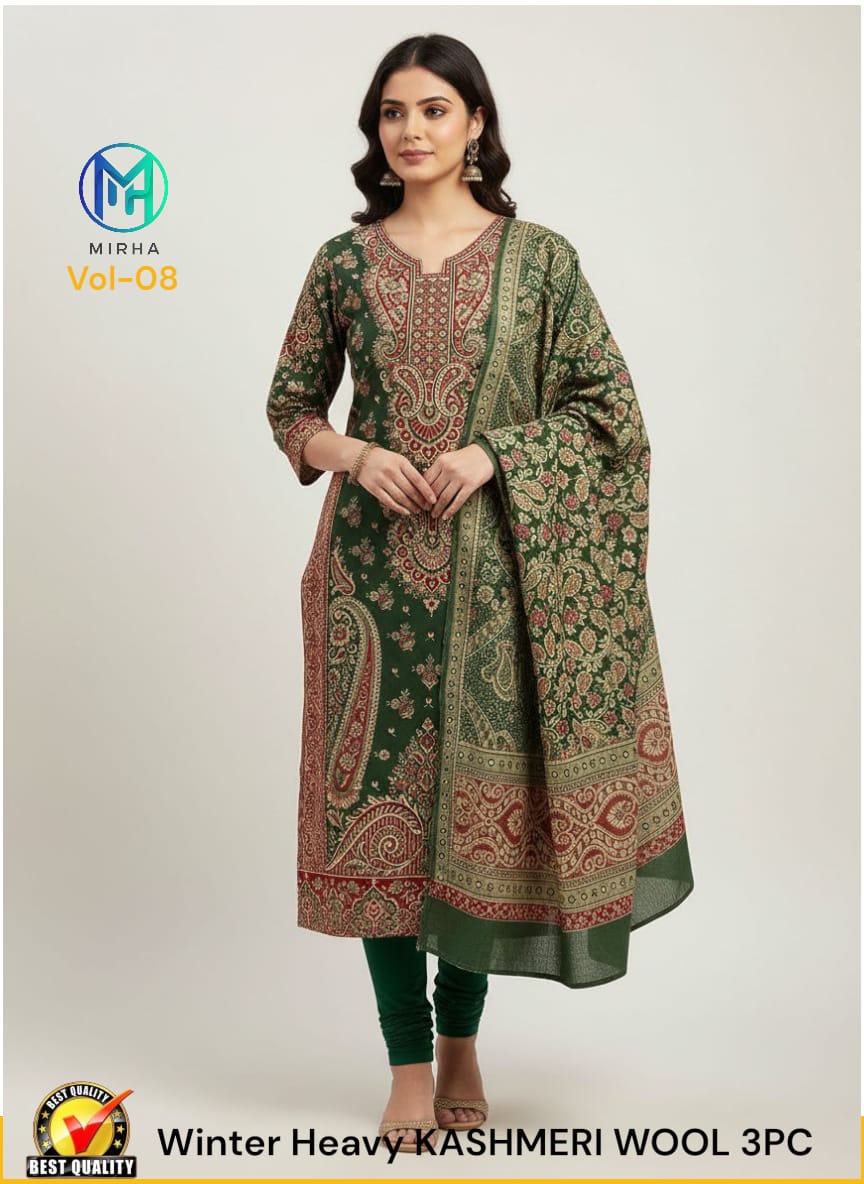 New Arrival Heavy Kashmiri Wool 3PC Unstitched Winter Suit