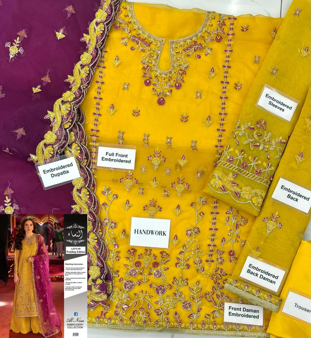 Asim Jofa AJFO-05 Organza Unstitched Replica