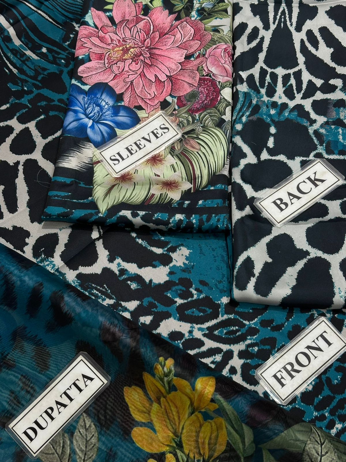 Digital Printed 3-Piece Shamooz Silk Suit