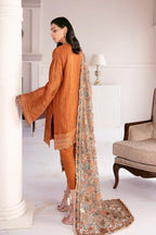 Baroque Luxury Chiffon & Net Embroidered 3-Piece Unstitched Suit
