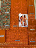 Baroque Luxury Chiffon & Net Embroidered 3-Piece Unstitched Suit