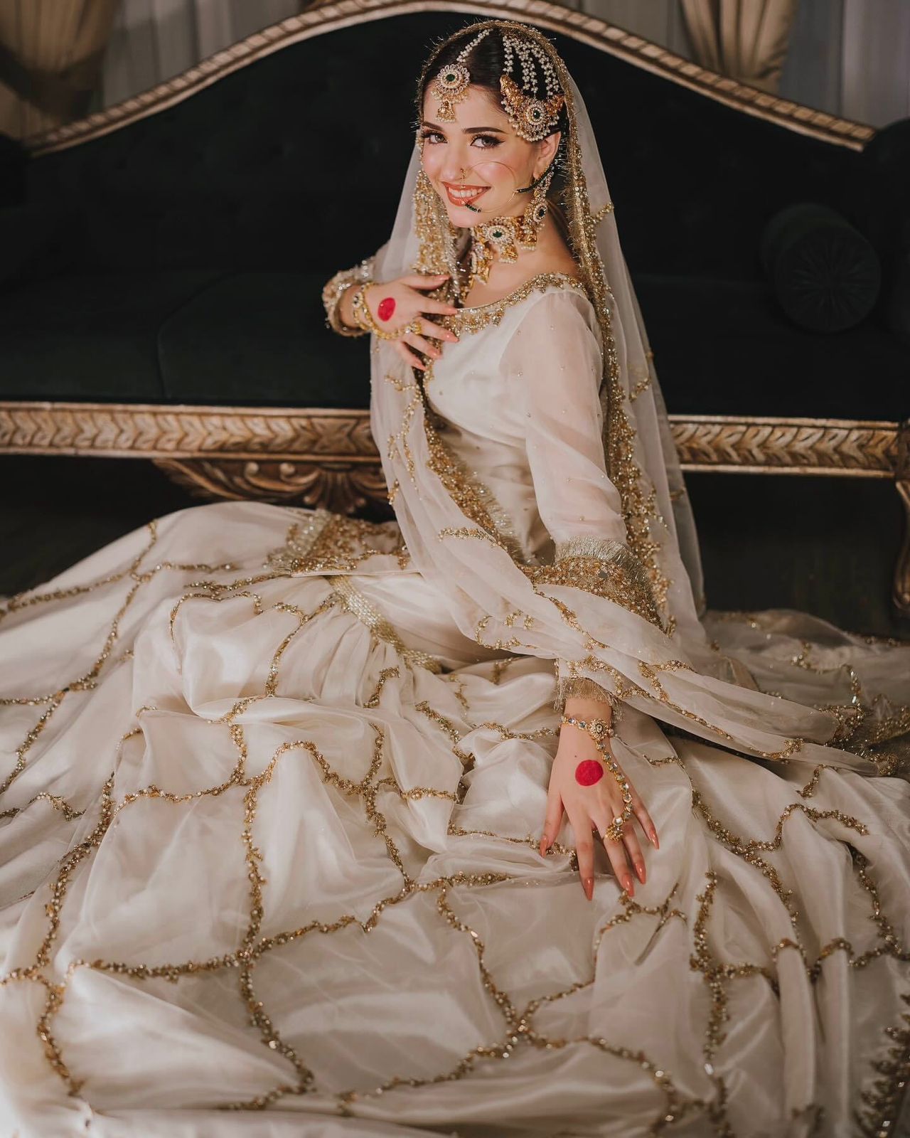 JZ Textiles JZ-254 Semi Pure Chiffon & Shamos Silk Embroidered Bridal Dress