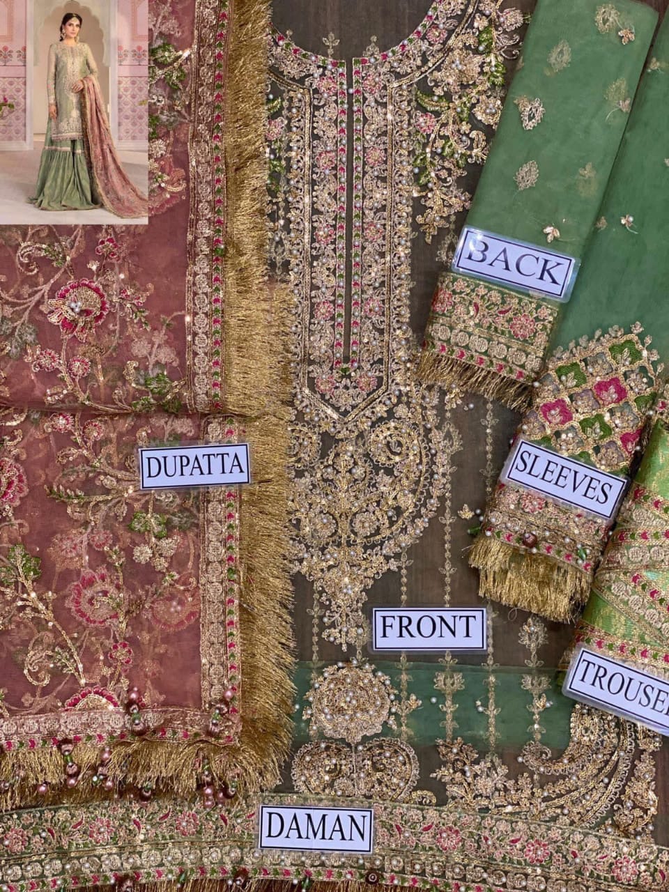 Maria B Net Embroidered Unstitched Suit