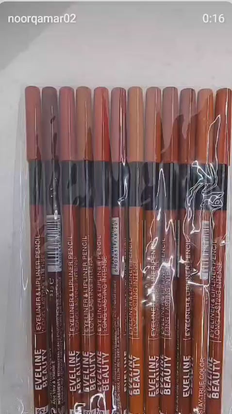 Eveline Beauty 12 Pcs Lip Pencil Set