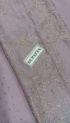Lulusar Unstitched Replica Chiffon 3Pc Suit with Raw Silk Trouser & Inner