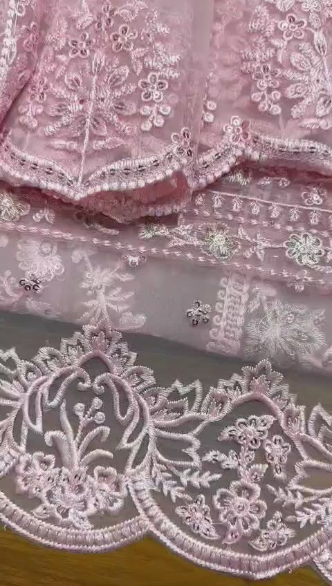 Azure MD-1351 Chiffon Embroidered Collection
